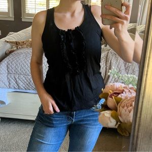 BANANA REPUBLIC | Ruffle Tank Top Black Medium